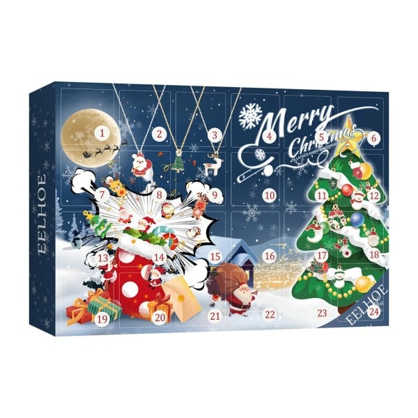 Jul advent kalender utsøkte smykker gaver med 24 anheng kjeder jul fest favoritter