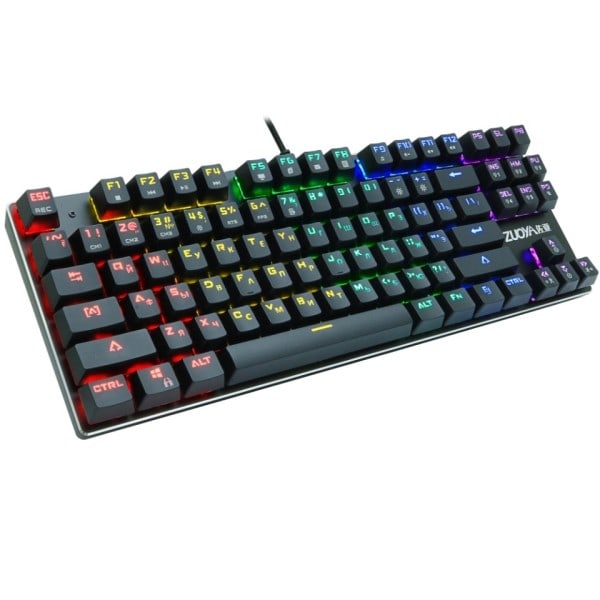 Spel Mekaniskt Tangentbord Blå Rött Switch USB RGB/Mix Bakgrundsbelyst Trådbundet Tangentbord 87/104 Anti-ghosting