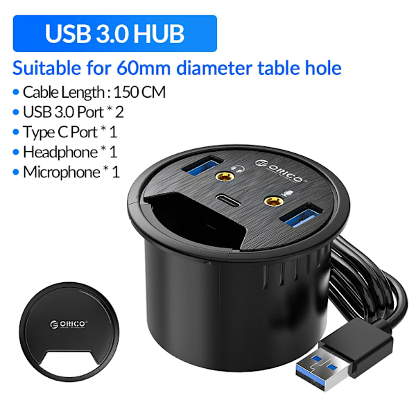 Korkea laatu USB C HUB 3.0 pöytä pöytäkone läpivienti portilla tyyppi lukija kiinnitin sovitin jakaja kannettavalle lisälaitteet keskittimelle