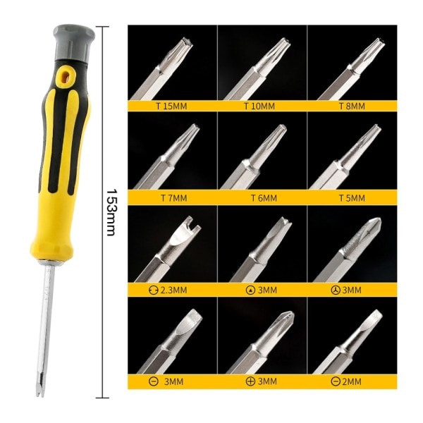 Sikkerhet Sabotasjesikker Magnetisk Skrutrekker Bit Sekskant Torx Skrutrekker Hode Flat Hånd verktøy