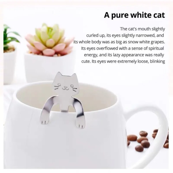 4 kpl ruostumaton teräs mini kissa kissanpentu design ruostumaton teräs kahvi/Tea/Jälkiruoka/juoma/sekoitus/pirtelö lusikka