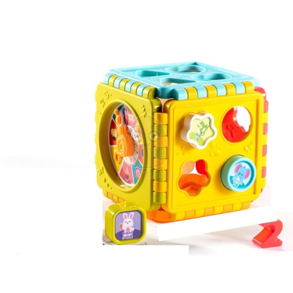 Montessori Spill Baby Aktivitet Kube Form Match Sorter Box Farge Nummer Klokke Matematikksett