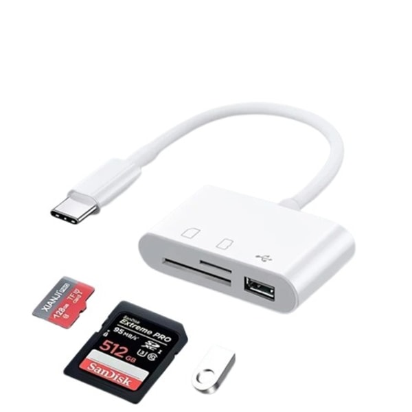 3 In 1 SD TF Kort Läsare För USB C Kamera Konverterare