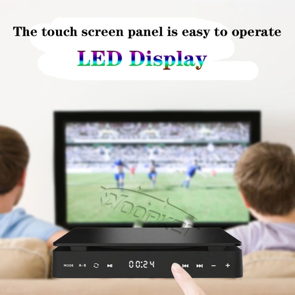 Høj kvalitet Woopker DVD Afspiller HD Afspiller HDMI AV Forbindelse Med USB input Hovedtelefon Output  touch LED Skærm HD 1080P Type-C 5V / 2A