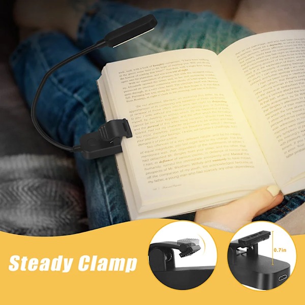 Bog Lys  Mini USB Led Genopladelig Fleksibel Nat Lys Clip-On Skrivebordslampe Lys Læselampe til Rejse Soveværelse bog