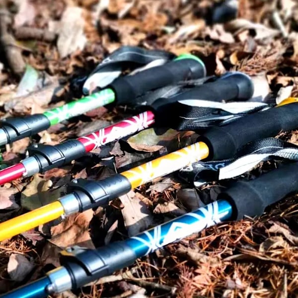 5 Sektion Utomhus Vik Trekking Stång Camping Bärbar Vandring Vandring Stick För Nordisk Äldre Teleskopisk Lätt Lägg I väska 1 bitar