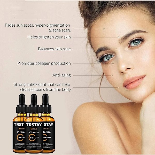 Vitamin C serum Ansigt Serum Langvarig Fugtgivende Forbedrer ruhed Lyser Pletter