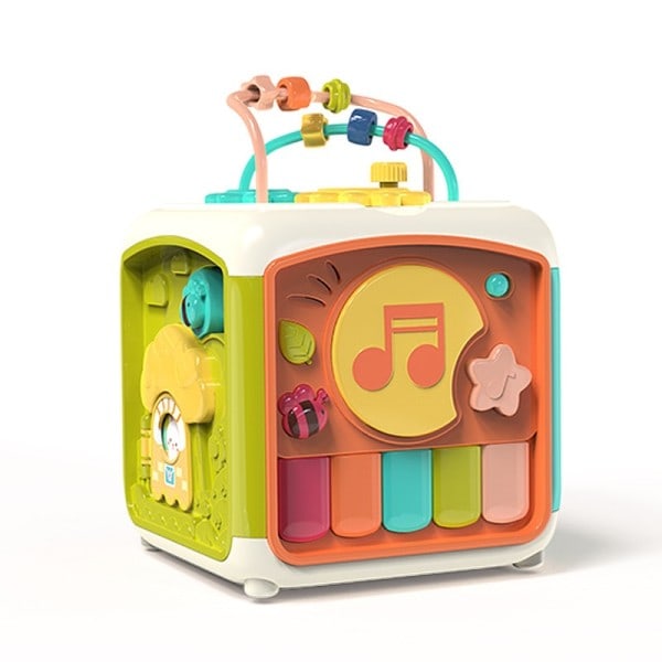 7 I 1 Baby Aktivitet Kub Småbarn Leksaker Utbildnings Shape Sorter Musikal leksak