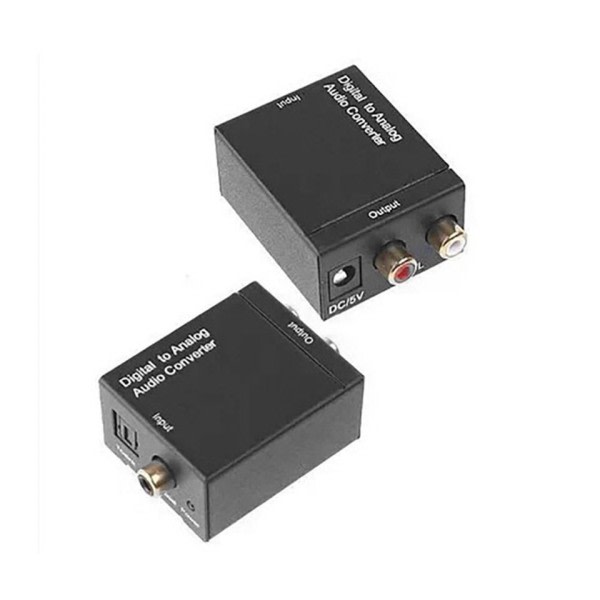 Digital Optisk Toslink SPDIF Coax To Analog RCA Audio Converter Adapter