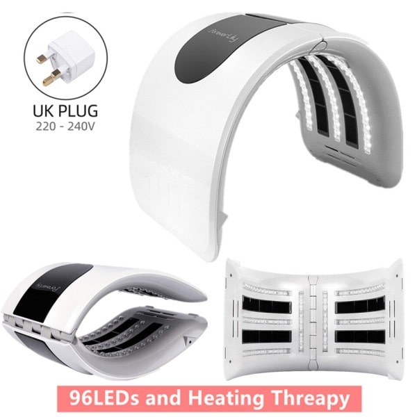 2 IN 1 vikbar 7 färg LED foton 30-60℃ uppvärmning threapy ansikte&Body mask maskin salong
