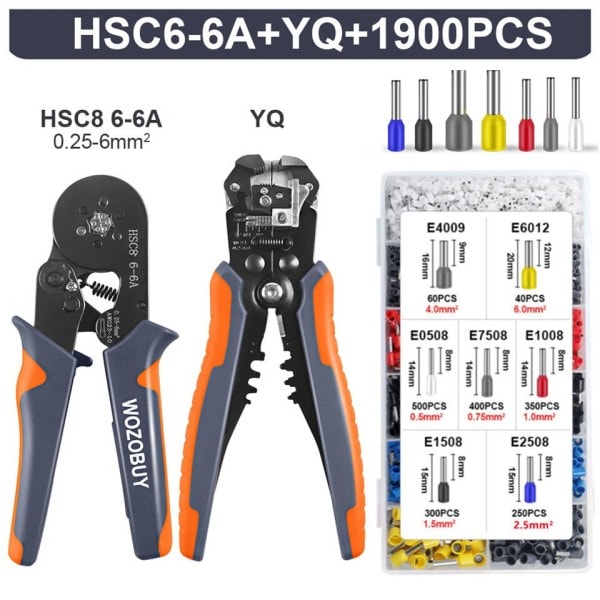 Crimper Verktyg,Ratchet Crimping Verktyg Kit-Wire Stripper &  Crimper Plier