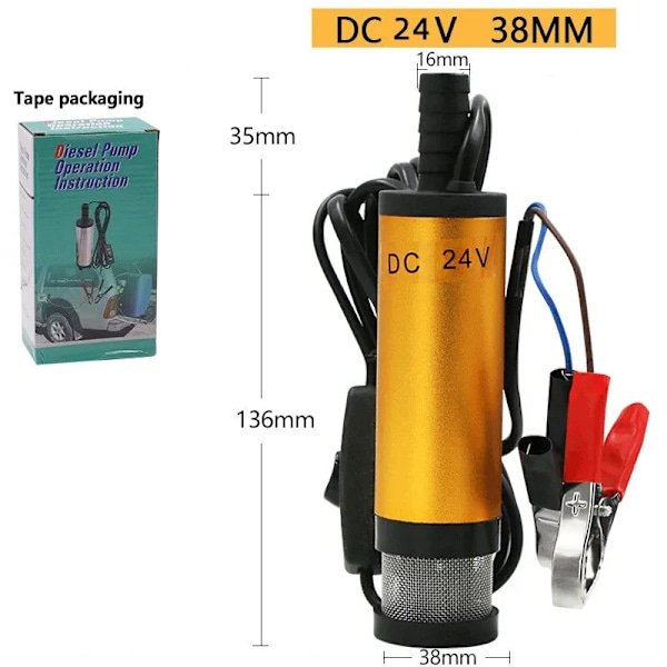 Kannettava mini 12V 24V DC sähkö uppo pumppu
