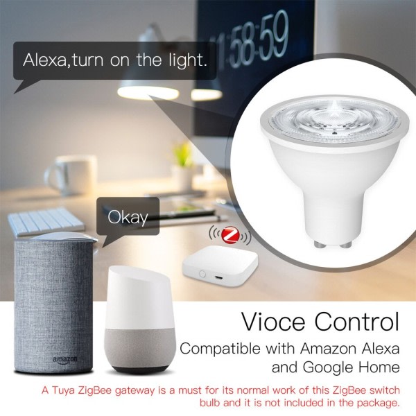 Smart LED Pærer RGB C+W Hvit 4,7W Dimbare Lamper Smart Life APP  Kontroll Lys
