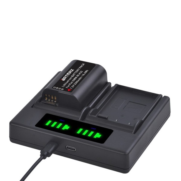 Batteri LED Dobbel lader for Panasonic kameraer