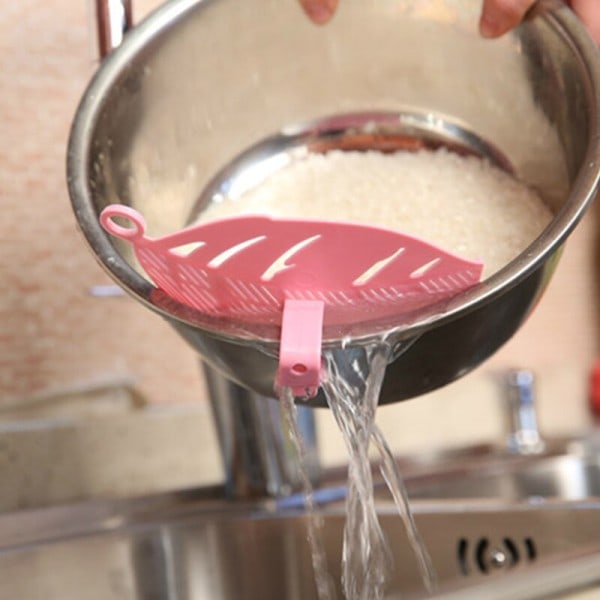 1 stk blad formet ris vask gadget nudler spaghetti bønner colanders si køkken tilbehør