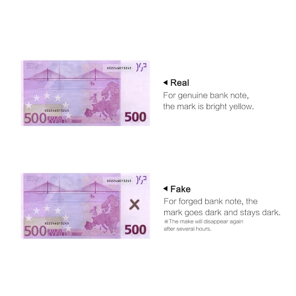 Falske Penge Tæller Detektor Pen Falske Sedler Tester Valuta Kontanter Check Markør for US Dollar Seddel Euro Pund Yen Won