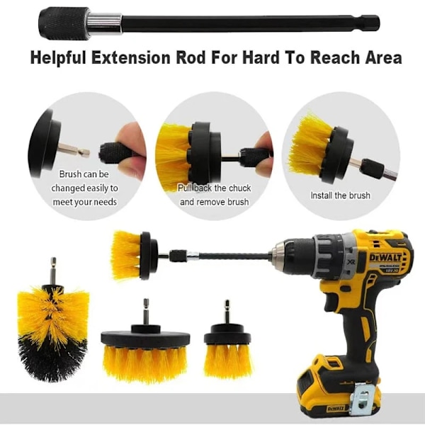 5 styk Elektrisk Scrubber Børste Bor Brush Kit Power Drills Scrubber Brush