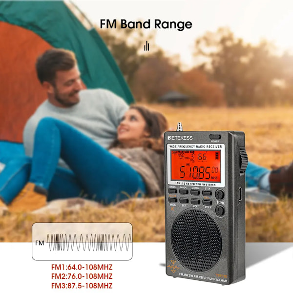 Bärbar SSB Shortwave Radios AM FM All Waves Full Band CB AIR Band Ham Radio