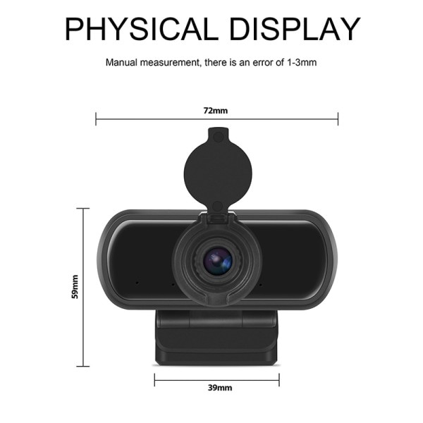 200W Pixels Fuld Hd 110° Vid vinkel kamera med mikrofon stativ
