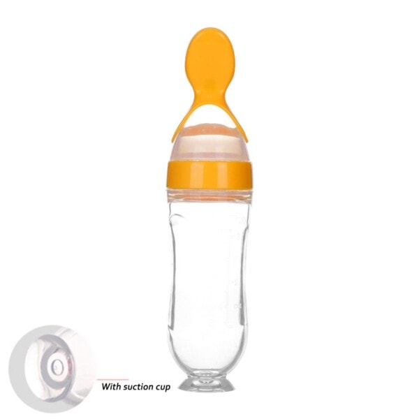 90ML Sikker Nyfødt Baby Madring Flaske Småbørn Silicone Squeeze Madring ske Mælk Flaske Baby Træning Foder Mad tilskud