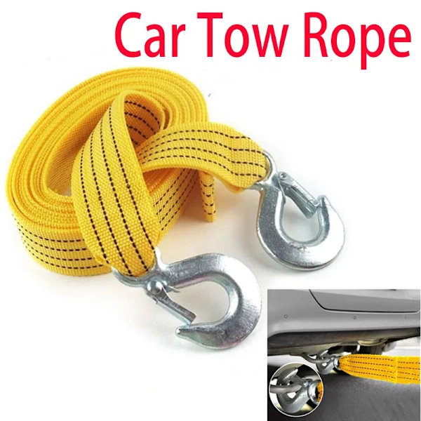 1 styck 4M Bil Bordser kabel Tung Tungt 5 Ton Släp Rep Bogsering Drag Rep Rem krokar