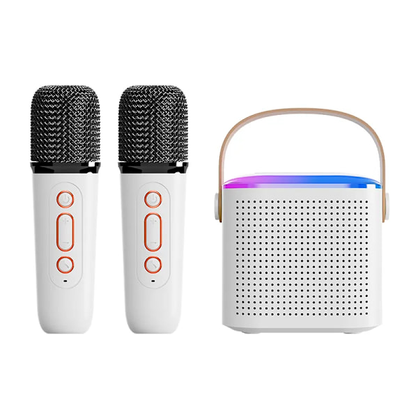 Mikrofon Karaoke Maskin Bærbar Bluetooth 5.3 PA Høyttaler System med 1-2 Trådløse mikrofoner