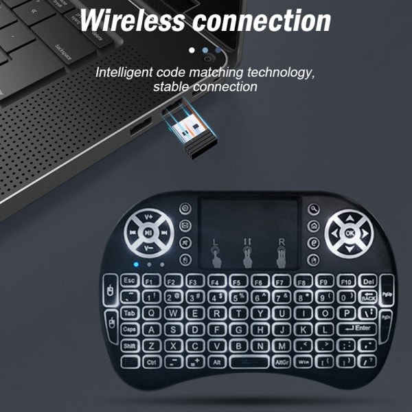 Trådløst Mini Tastatur  Stor Touchpad Digital Datamaskin Tørr Batteri USB Lading Dobbelt Tastatur