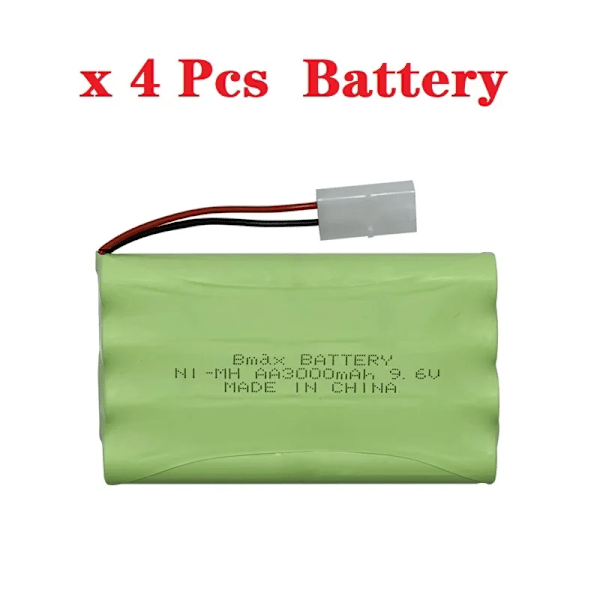 4 stykker 9,6v 3000mah Genopladeligt Batteri Til Rc legetøj biler tanke robotter pistol NiMH batteri AA 9,6v 2400mah batterier pakke