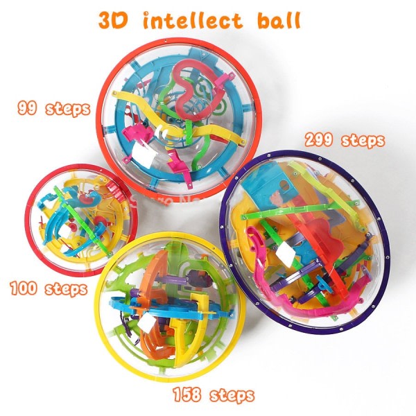 3D Magical Intellect Maze Pall 100 Steps,IQ Balance Perplexus Magnetic Ball Marble Puzzle Peli