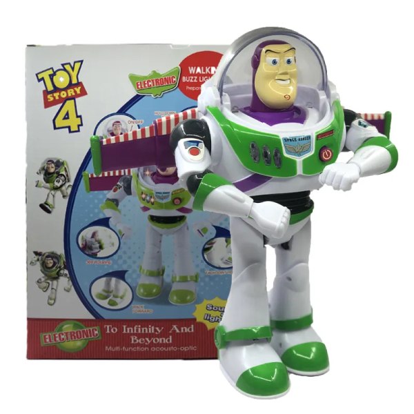 Woody Buzz Lightyear musik lys med vinger dukke action figur legetøj