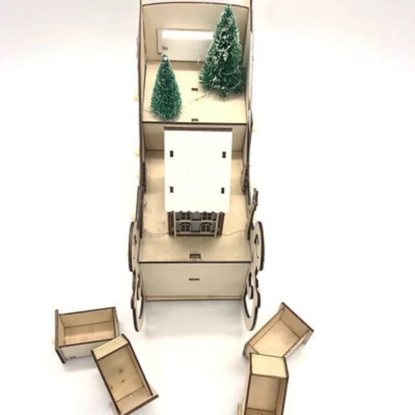 Jul advent kalender pynt træ lysende pynt gadget