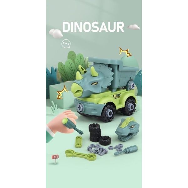Dinosaurie teknik lastbil kan monteras och demonteras