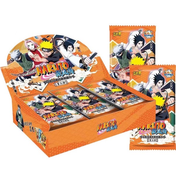 Naruto Kort Låda Anime Figur Kort Booster Pack Sasuke Insamling Flash Kort Leksak