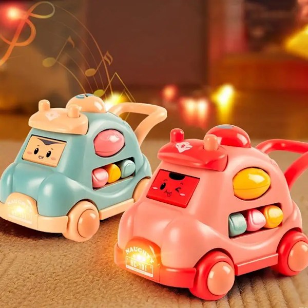 1 piecesCreative Luminous Music Story Barn Bil Lee Maskin Tegneserie Polyhedral Trolley Coax Baby Crawling og Walking Leker