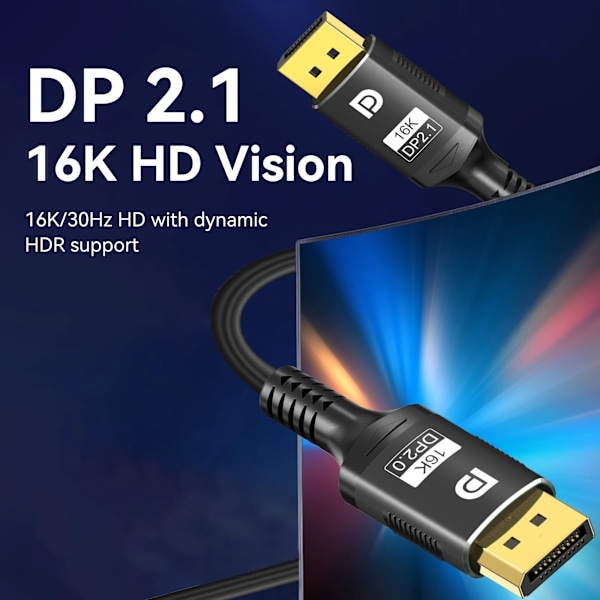 16K DP 2.1 8K@120Hz 4K@240Hz 80Gbps HDR Video Audio Displayport Kabel Display Port