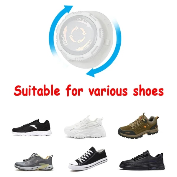 Metal wire drejelig automatisk spænde reb sneaker sko snørebånd