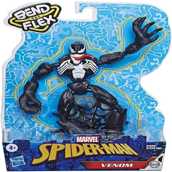 Venom Action Figur for Child 6-Inch Flexible Figur med Web Tillbehör Marvel Bend och Flex Venom Toy