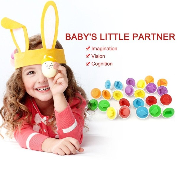 6 biter Baby Smart Egg Montessori Pedagogisk Leker For Barn