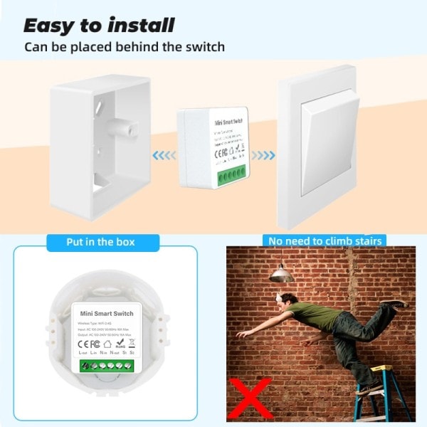 16A WiFi Smart Switch tuki 2-suuntainen ohjaus kytkin moduuli APP Kaukosäädin ohjaus työ