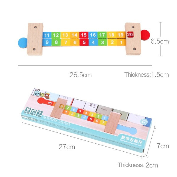 Børn's Matematik Dekomponering Lineal Montessori Tidlig Uddannelse Børnehave Matematik Operationer Digital Opløsning Lineal