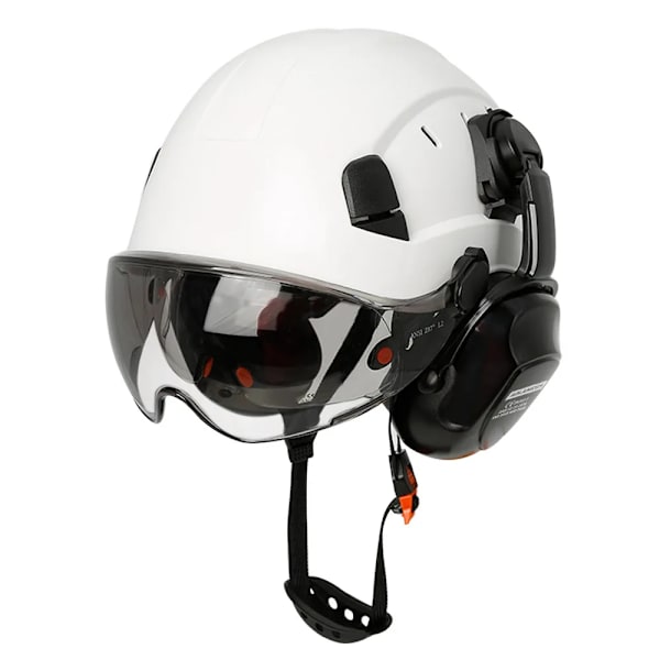 Konstruktion Sikkerhed Hjelm Med Visor Indbygget Goggle Høreværn
