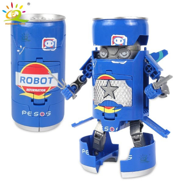 Transformation Sodavand Dåse Robot Deformation Action Figurer Klassisk Deformeret Legetøj