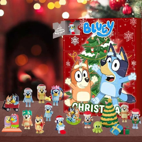 Hund Jul Advent Kalender Låda För Barn Födelsedag Gåva Kawaii Bluedy Anime Figura Action Figur