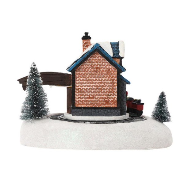 Jul belysning statue snø hus dekor harpiks vinter snøhvit hus landskap lysende hytte pynt