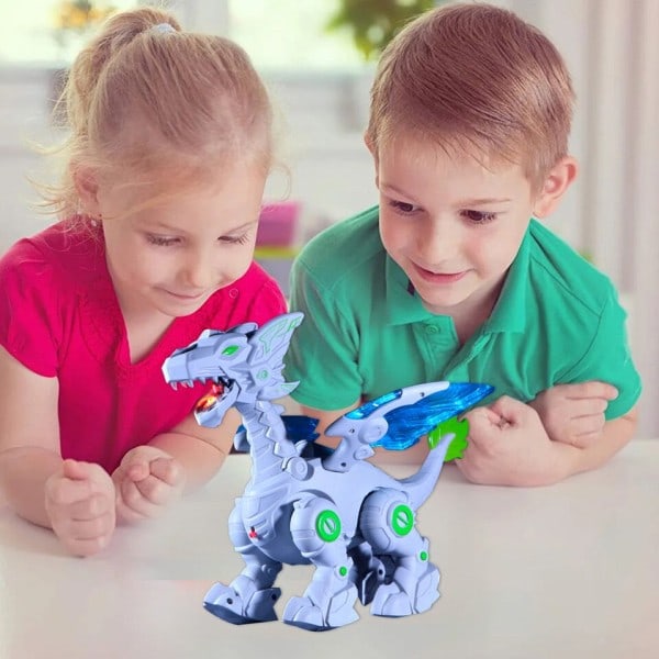 Elektrisk Dinosaur Legetøj Elektronisk Gående Dinosaur Mekanisk Lys Op & Sprays & Walking Dinosaur Legetøj