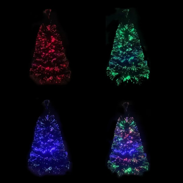 Grøn Forbelyst Mini  Fiber Optik Bordplade Kunst Juletræ med LED lys guld sokkel Xmas Bord bord træ