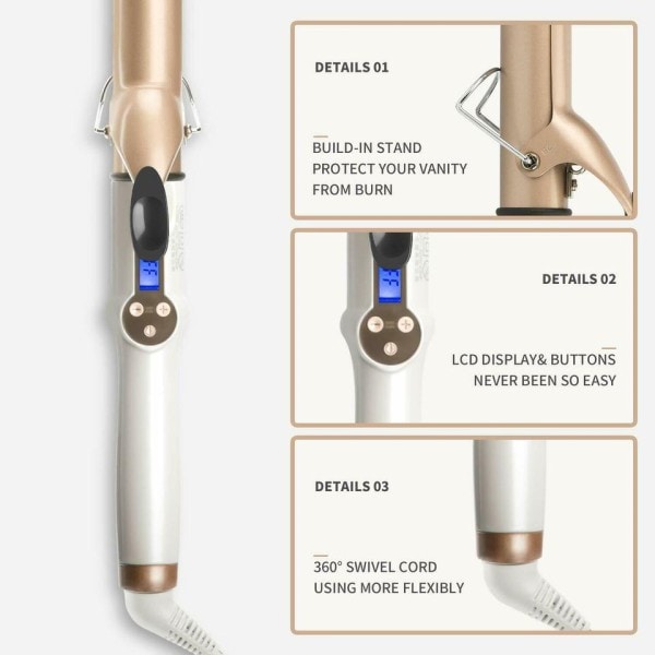 Riktig Elektrisk Professionell Keramik Hår Curling Iron Roller Curls Wand Waver Mode Styling Verktyg