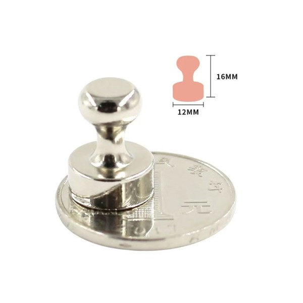 Super Stark Neodymium Magnetisk Knäppar Sug häftstift Slitstark Stål Magnet Push Pin