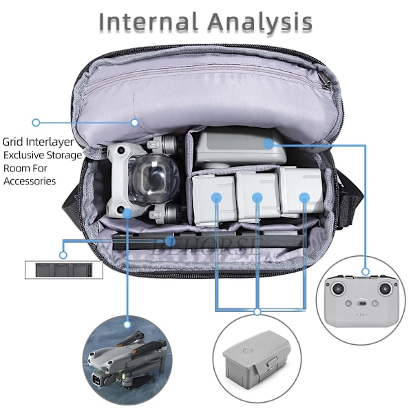 Universal axelväska för DJI Mini 4 Pro resor ryggsäck för drönare tillbehör