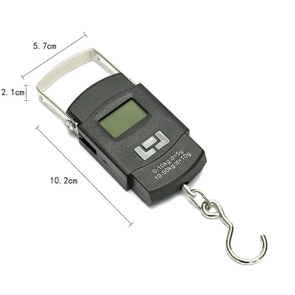 Svart 50 kg bærbar elektronisk bærbar bagasje vekt LCD digital skjerm skjerm ekspress levering vekt hoo